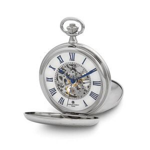 Charles Hubert Double Cover Striped w/Shield Pocket Watch